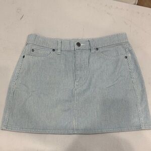 Two by Vince Camuto Light Blue Striped Mini Skirt